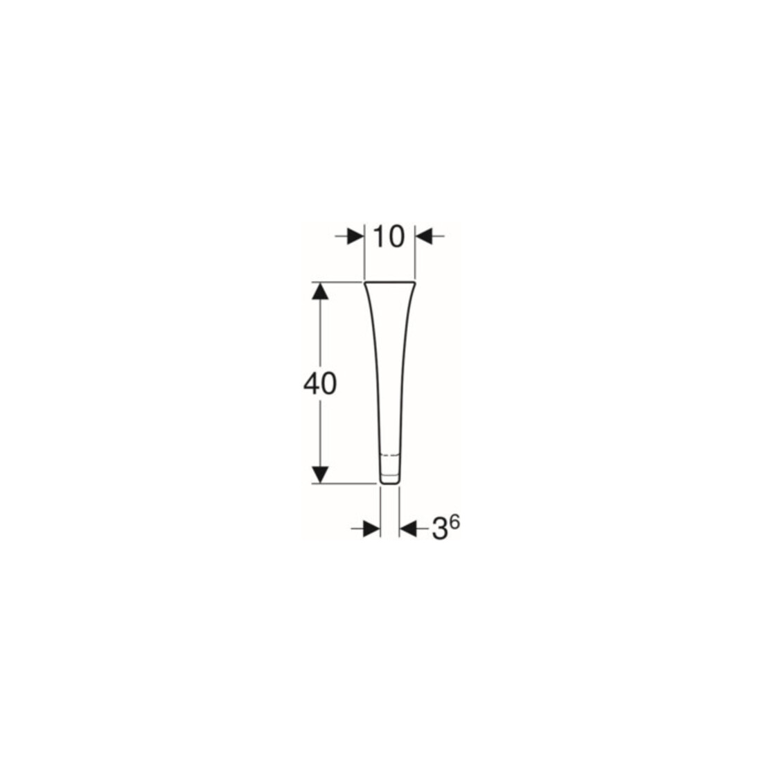 Geberit Cloison de séparation pour urinoir blanche, 10x70x40 cm, avec fixation