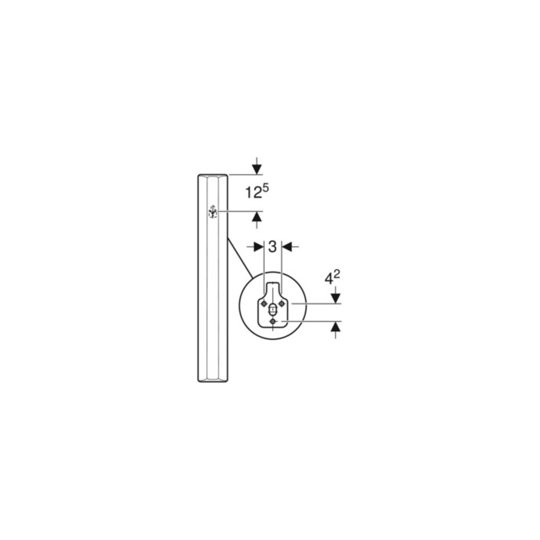 Geberit Cloison de séparation pour urinoir blanche, 10x70x40 cm, avec fixation