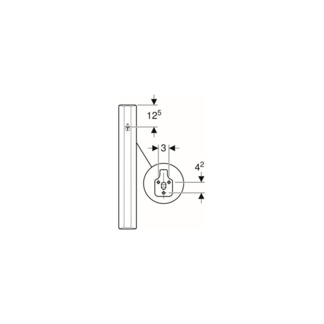 Geberit Cloison de séparation pour urinoir blanche, 10x70x40 cm, avec fixation