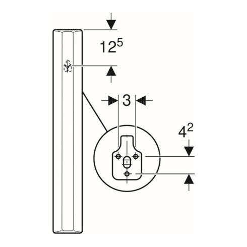 Geberit Cloison de séparation pour urinoir blanche, 10x70x40 cm, avec fixation