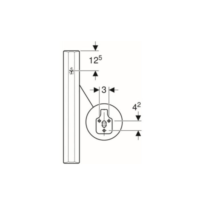 Geberit Cloison de séparation pour urinoir blanche, 10x70x40 cm, avec fixation