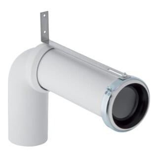 Geberit Coude de raccordement d= 110 mm, 90°, avec rallonge, PP