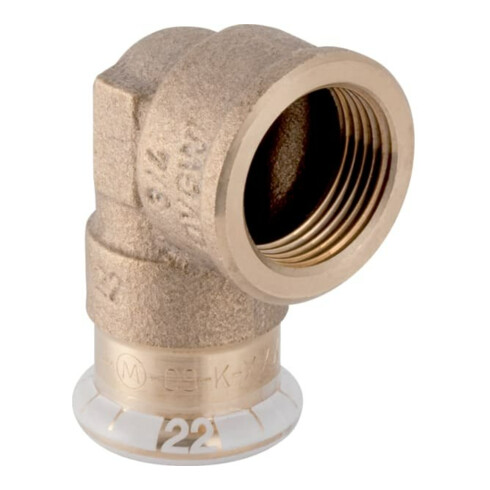 Geberit coude de raccordement Mapress 15 mm x Rp 3/8, Cu, 90°, avec filetage intérieur, laiton rouge