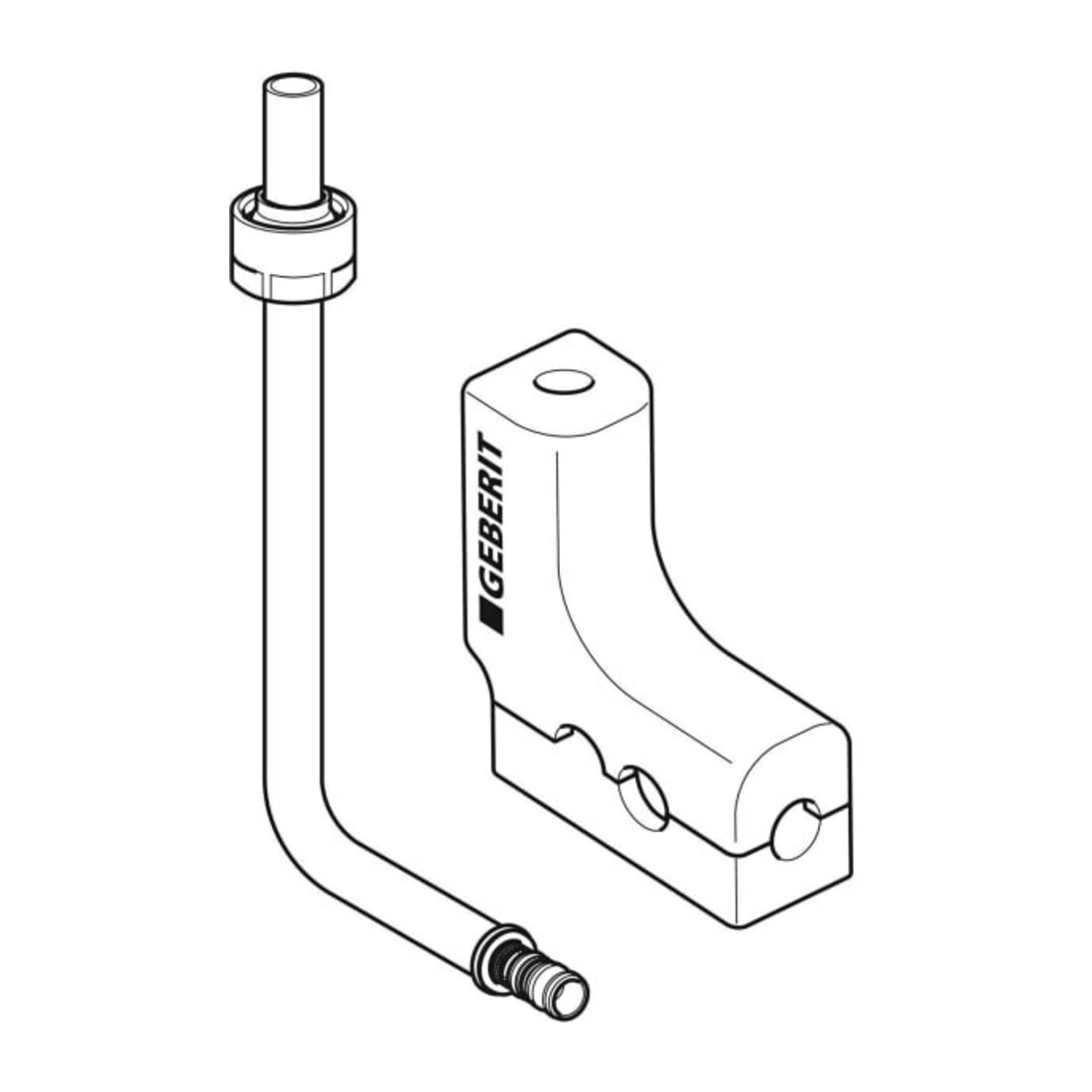 Geberit Coude de raccordement métal Mepla d 20x15mm, 90°, 100cm, avec boîte et accessoires