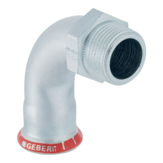 Geberit coude de transition Mapress acier C d 54 mm x R 2, 90°, mâle, zingué extérieur