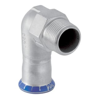 Geberit coude de transition Mapress d 15xR 1/2, sans plomb, 90°, mâle AG, acier inoxydable