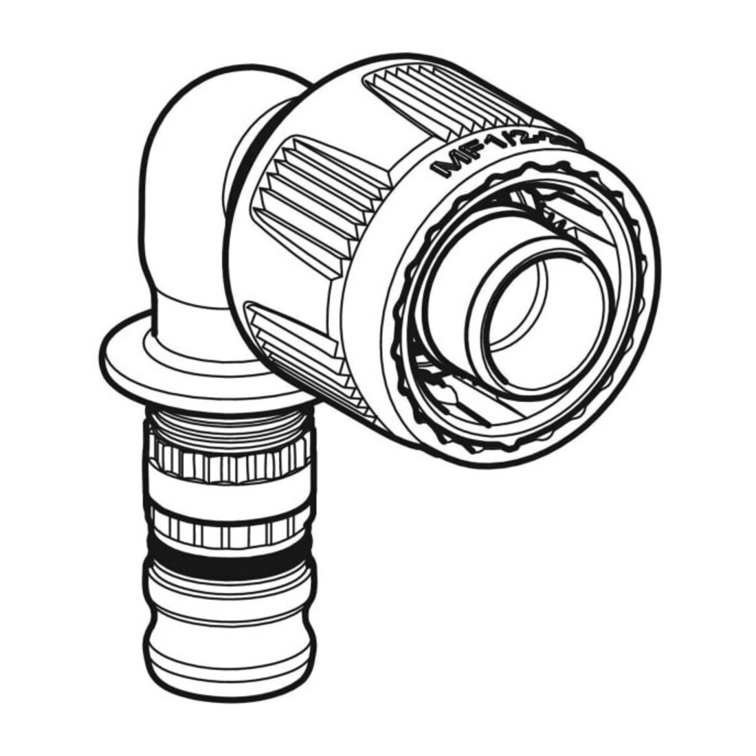 Geberit coude de transition Mepla d 20xMF20mm, avec MasterFix, 90 degrés, PVDF