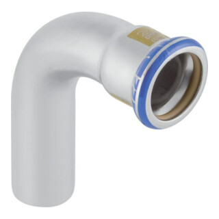 Geberit Coude gaz Mapress 90°, avec embout, acier inoxydable, d= 22 mm