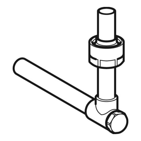 Geberit Coude métal 15, 90°, avec arrêt, avec joint, laqué, Ms/Cu