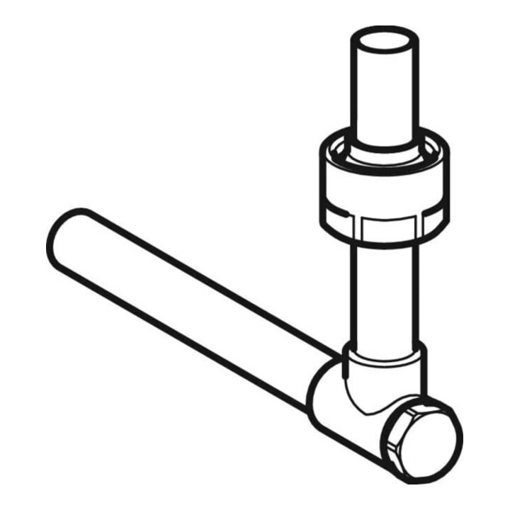 Geberit Coude métal 15, 90°, avec arrêt, avec joint, laqué, Ms/Cu