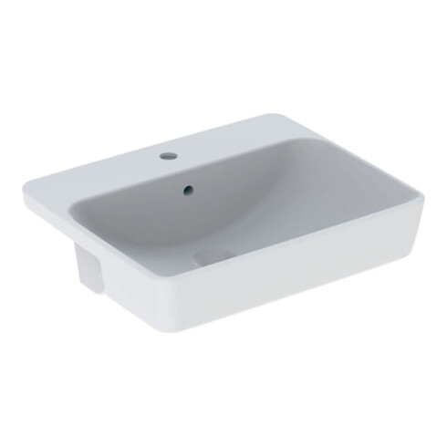 Geberit Demi-lavabo encastré VariForm 55x45 cm, avec robinet, trop-plein, carré, blanc