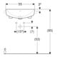 Geberit Demi-lavabo encastré VariForm 55x45 cm, avec robinet, trop-plein, carré, blanc-4