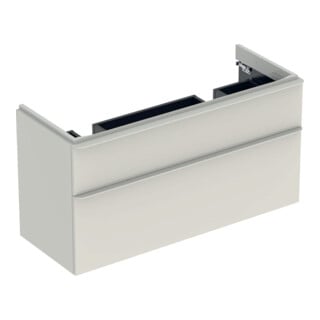 Geberit Dop.-WT-Schr. Smyle Square 118,4x61,7x47cm, 2 Laden, sandgr. hgl