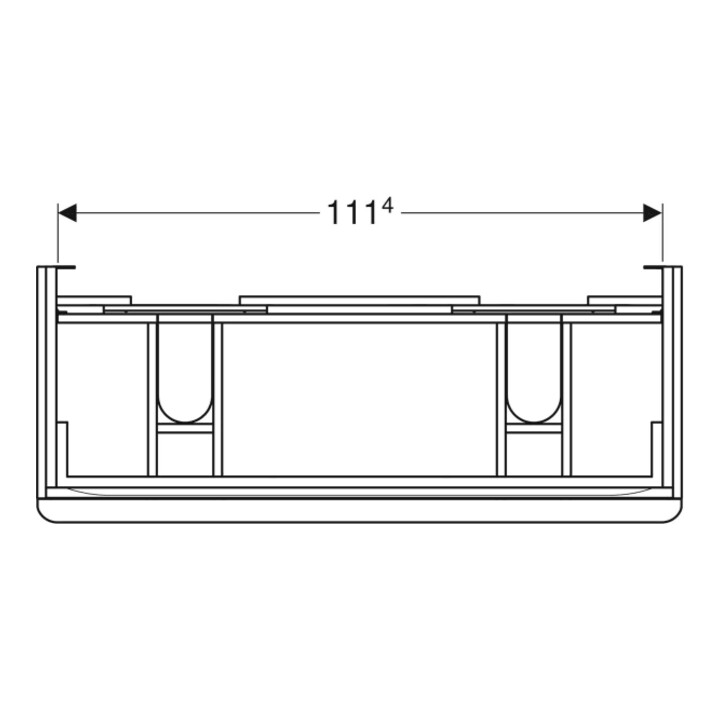 Geberit Dop.-WT-Schr. Smyle Square 118,4x61,7x47cm, 2 Laden, sandgr. hgl