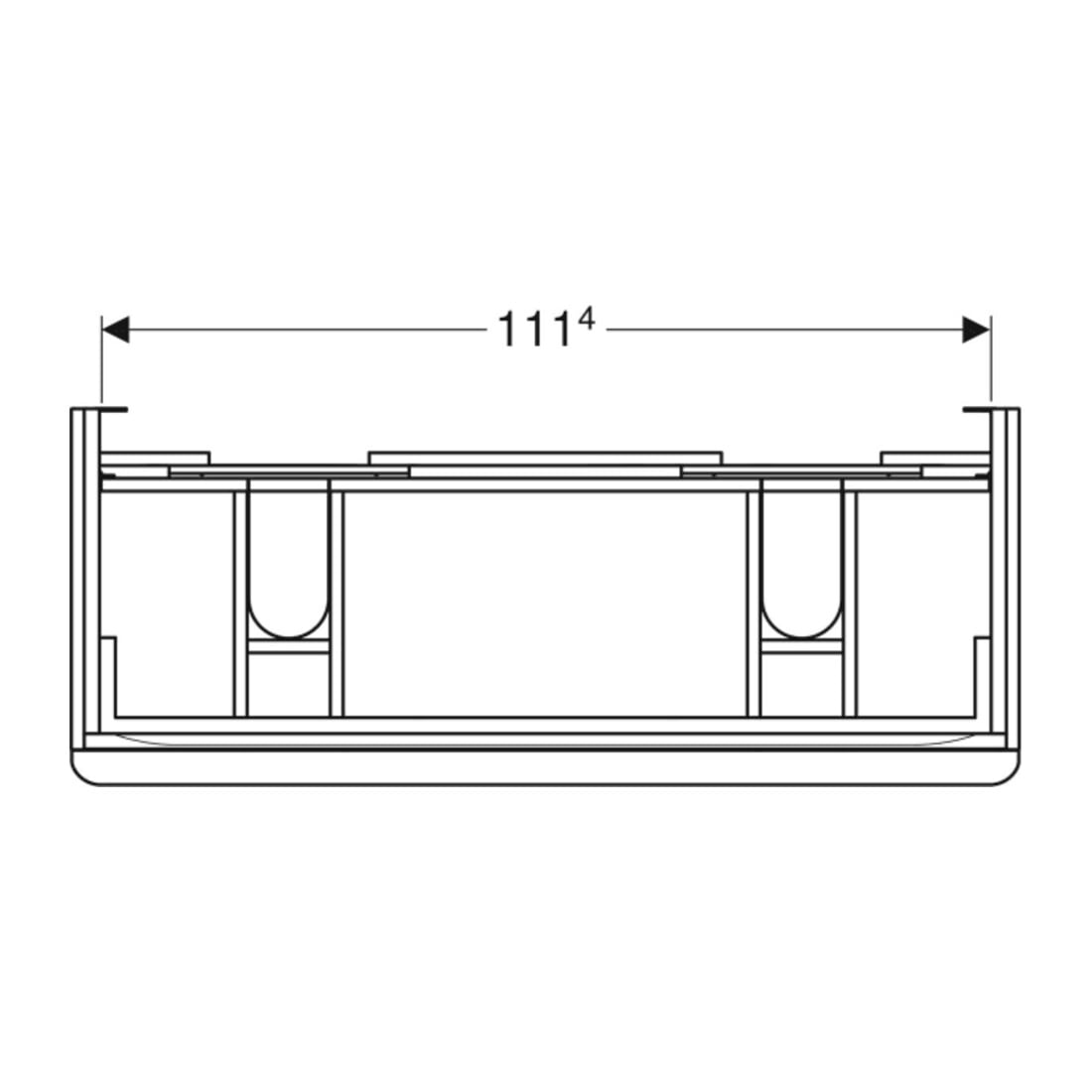 Geberit Dop.-WT-Schr. Smyle Square 118,4x61,7x47cm, 2 Laden, sandgr. hgl