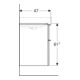 Geberit Dop.-WT-Schr. Smyle Square 118,4x61,7x47cm, 2 Laden, sandgr. hgl
