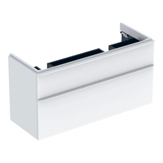 Geberit Dop.-WT-Schr. Smyle Square 118,4x61,7x47cm, 2 Laden, weiß hochglanz