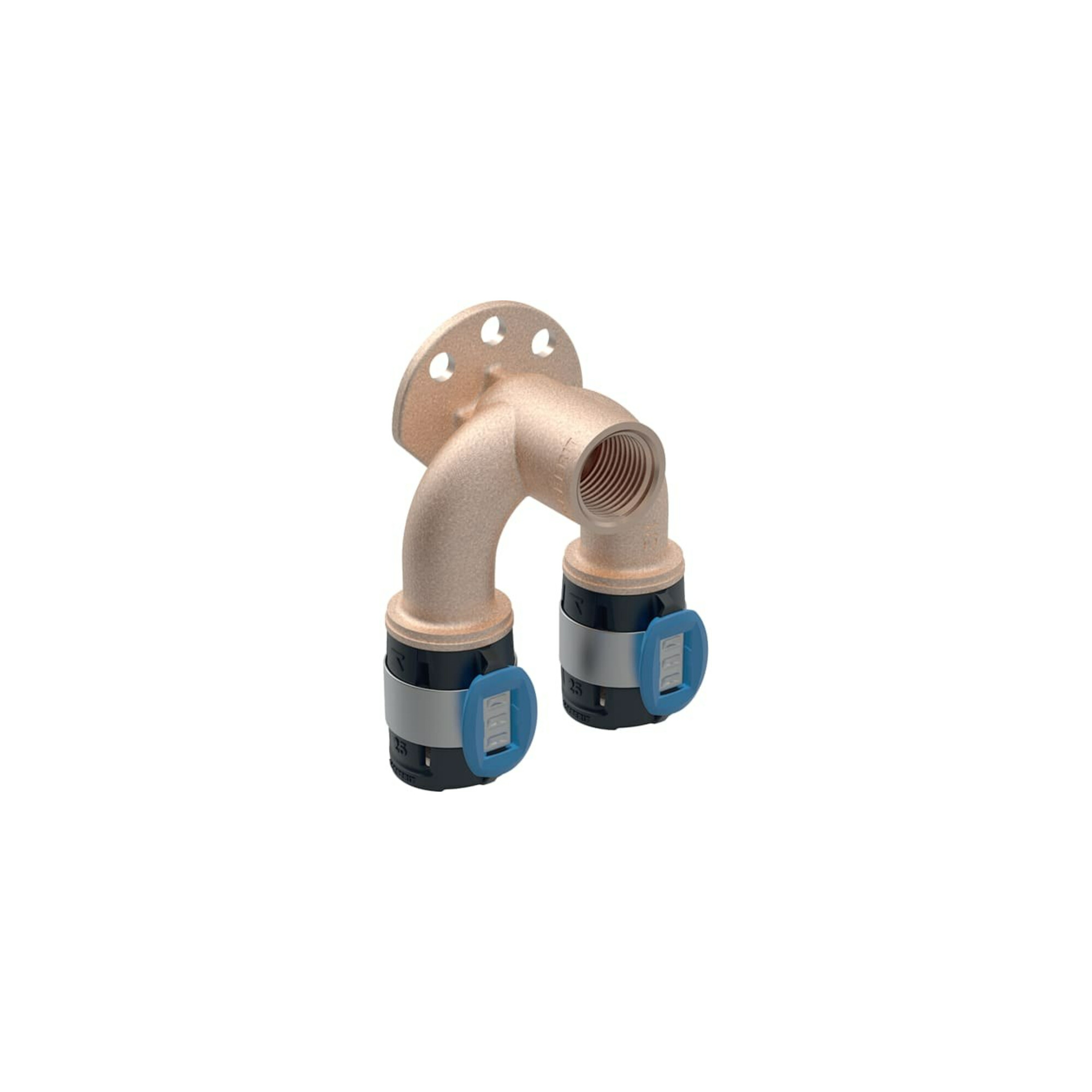 Geberit Doppelanschlusswinkel FlowFit d= 20mmxRp 1/2x20mm, 52mm, 90Grad