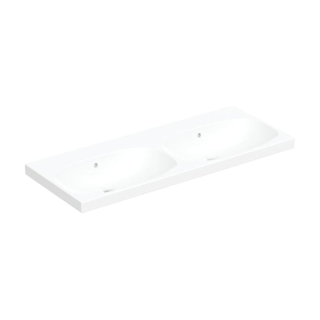 Geberit Doppelwaschtisch Acanto 120x48,2cm, m ÜL, o. Hahnl., we. K-Tect