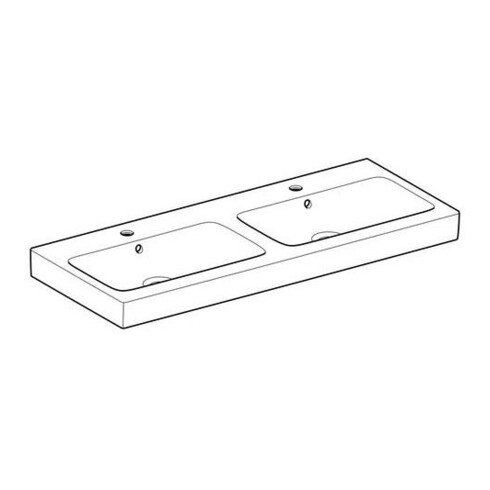 Geberit Doppelwaschtisch iCon 1200 x 485 mm, mit Hahnloch, mit Überlauf weiß