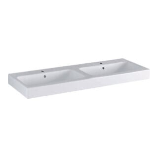 Geberit Doppelwaschtisch iCon 120x48,5cm, m Hahnl., mit Überlauf, weiß