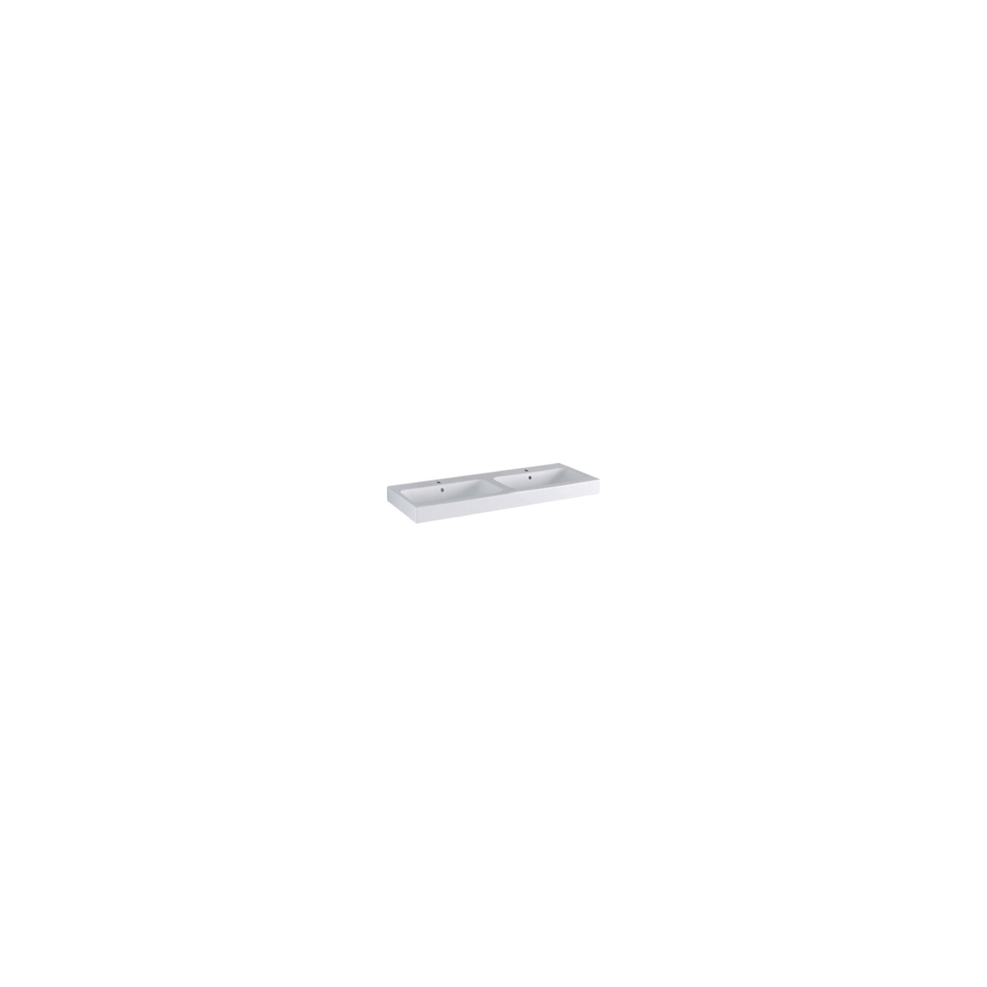Geberit Doppelwaschtisch iCon 120x48,5cm, m Hahnl., mit Überlauf, weiß