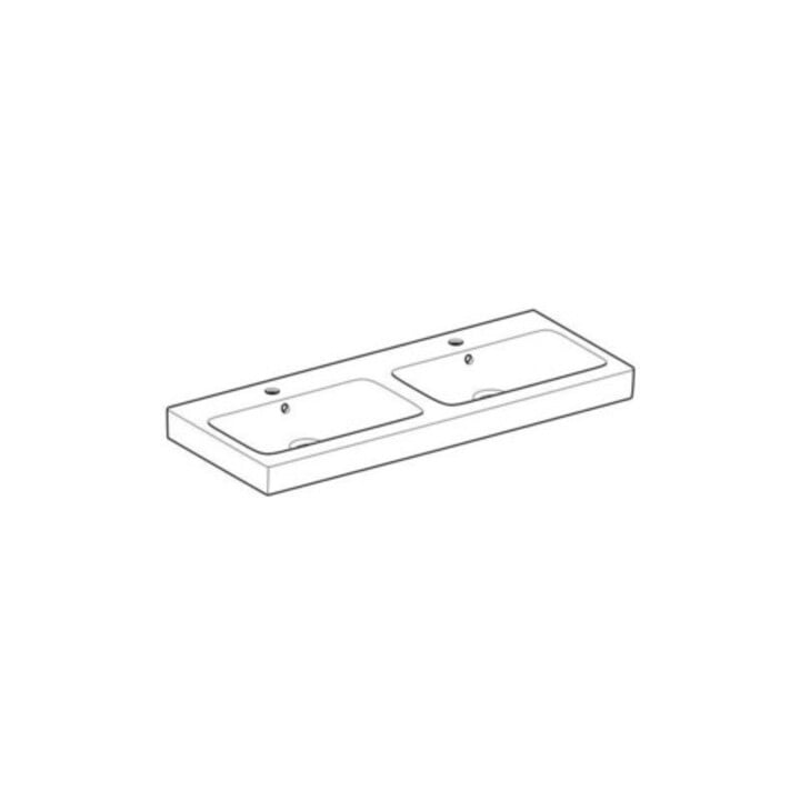 Geberit Doppelwaschtisch iCon 120x48,5cm, m Hahnl., mit Überlauf, weiß