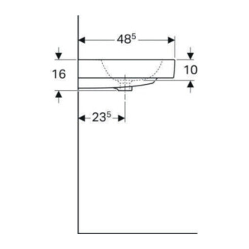 Geberit Doppelwaschtisch iCon 120x48,5cm, m Hahnl., mit Überlauf, weiß