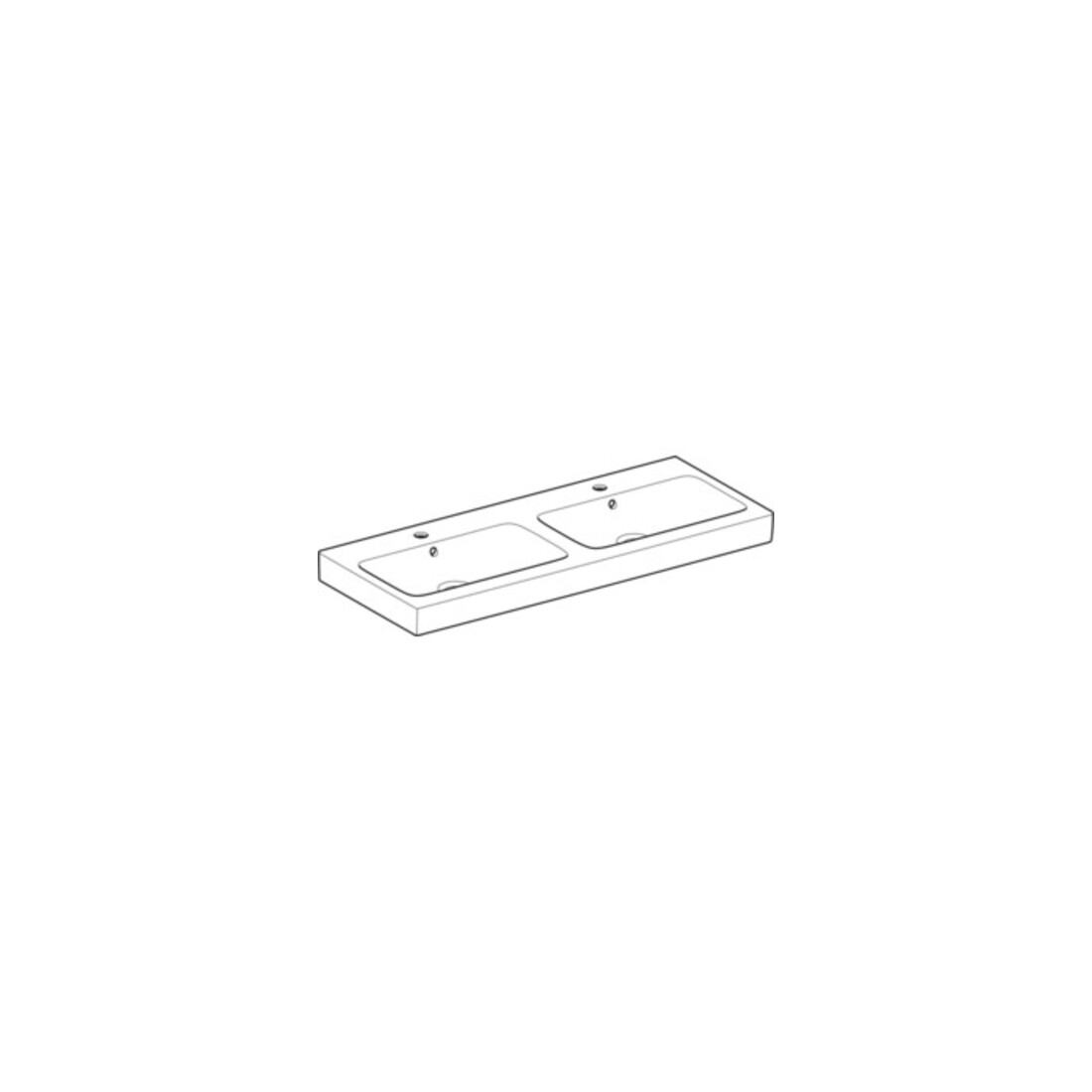 Geberit Doppelwaschtisch iCon 120x48,5cm, m Hahnl., mit Überlauf, weiß