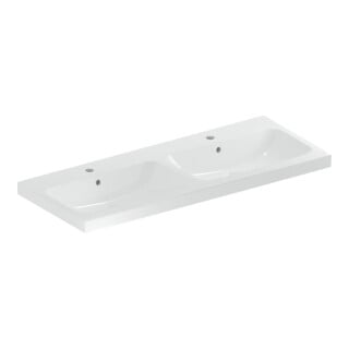 Geberit Doppelwaschtisch iCon 120x48cm, Hahnl. mit., m ÜL, we. K-Tect