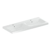 Geberit Doppelwaschtisch iCon 120x48cm, Hahnl. mit., m ÜL, we. K-Tect