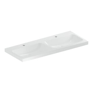 Geberit Doppelwaschtisch iCon 120x48cm, Hahnl. mit., o. ÜL, we. K-Tect