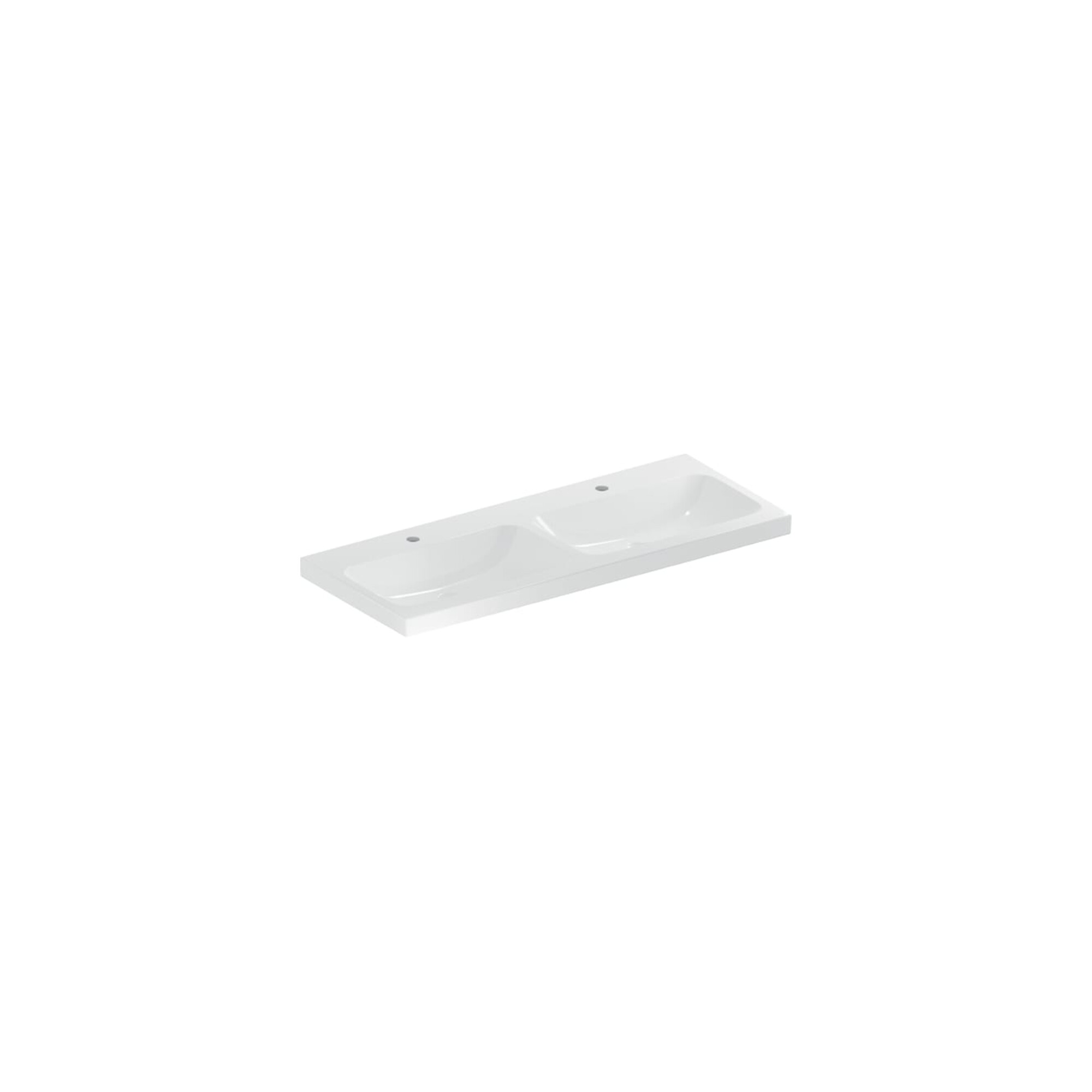 Geberit Doppelwaschtisch iCon 120x48cm, Hahnl. mit., o. ÜL, we. K-Tect