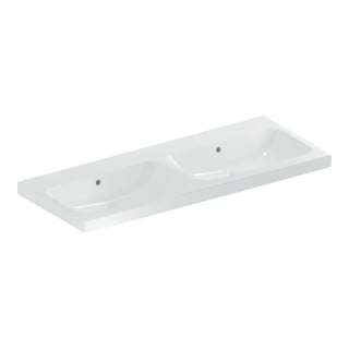 Geberit Doppelwaschtisch iCon 120x48cm, o. Hahnl., m ÜL, weiß KeraTect