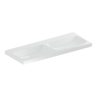 Geberit Doppelwaschtisch iCon 120x48cm, o. Hahnl., o. ÜL, we. KeraTect