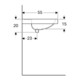 Geberit Doppelwaschtisch Preciosa 130x55cm, m Hahnloch, mit Überlauf, weiß