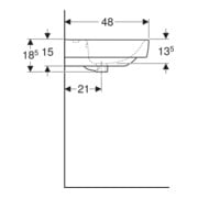 Geberit Doppelwaschtisch Renova Plan 130x48cm, Hahnl. mit., m Überlauf, weiß-4