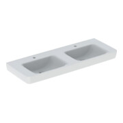 Geberit Doppelwaschtisch Renova Plan 130x48cm, Hahnl. mit., o. ÜL, we. K-Tect