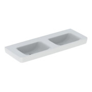 Geberit Doppelwaschtisch Renova Plan 130x48cm, o. Hahnl., o. ÜL, we. KeraTect