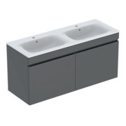Geberit Doppelwaschtisch-Set Renova Plan 130x62,2x48cm, Kor/Fr. la mt/WT w/KT