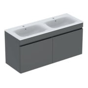Geberit Doppelwaschtisch-Set Renova Plan 130x62,2x48cm, Kor/Fr. la. mt/WT weiß