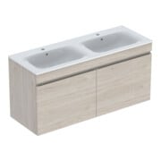 Geberit Doppelwaschtisch-Set Renova Plan 130x62,2x48cm, KP N h be., WT we/KeraTe