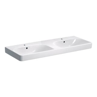Geberit Doppelwaschtisch Smyle Square 120x48cm, m Hahnl., m ÜL, KeraTect/weiß