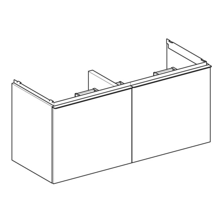 Geberit Doppelwaschtisch-Unterschrank Acanto 1 La., 1 I-Lade, B 119cm, la ma / la. ma