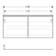 Geberit Doppelwaschtisch-Unterschrank Acanto 1 La., 1 I-Lade, B 119cm, Nussb / la. ma-5