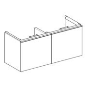 Geberit Doppelwaschtisch-Unterschrank Acanto 1 La., 1 I-Lade, B 119cm, w ma / we. ma-2