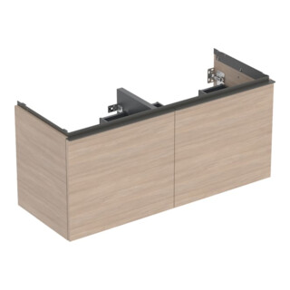Geberit Doppelwaschtisch-Unterschrank Acanto 1 La., 1 I-Lade, Br. 119cm, Ei / la. ma