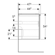 Geberit Doppelwaschtisch-Unterschrank Acanto 1 La., 1 I-Lade, Br. 119cm, Ei / la. ma-4