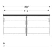 Geberit Doppelwaschtisch-Unterschrank Acanto 1 La., 1 I-Lade, Br. 119cm, Ei / la. ma-5