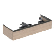 Geberit Doppelwaschtisch-Unterschrank iCon 118,4x24,7x47,6cm, 2 L, Eiche/Gr. la. ma